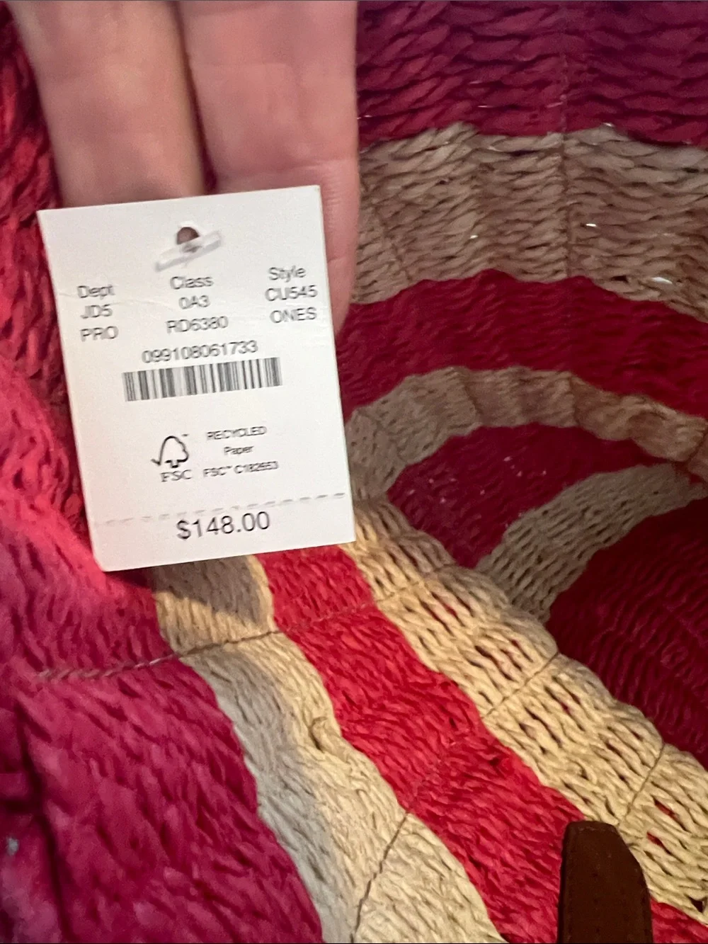 Jcrew Como Woven Tote Bag